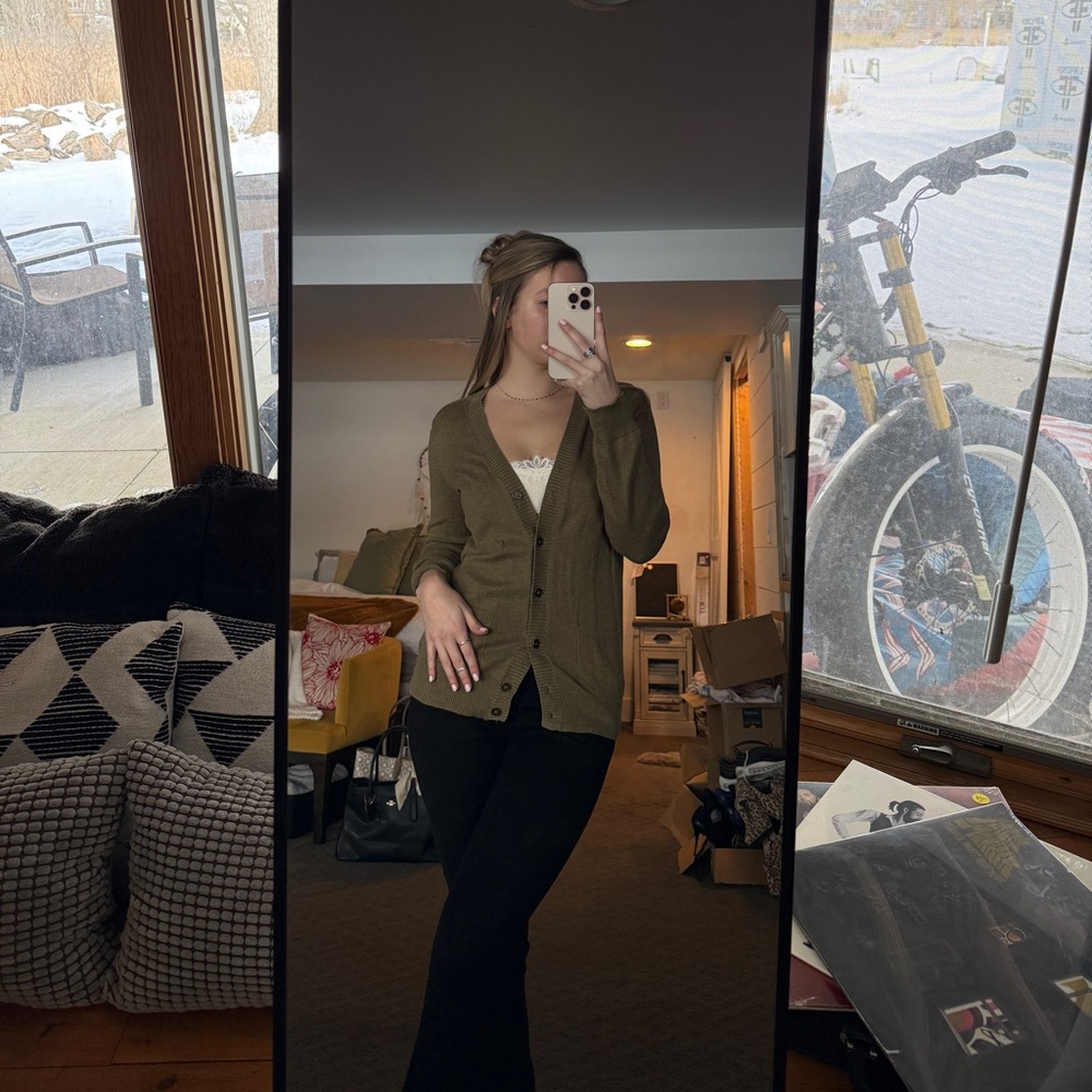 Sonoma Olive Green Cardigan